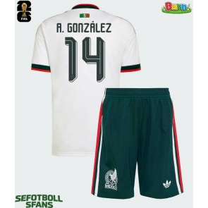 Mexiko Armando Gonzalez #14 Bortaställ Barn VM 2026 Kortärmad (+ Korta byxor)